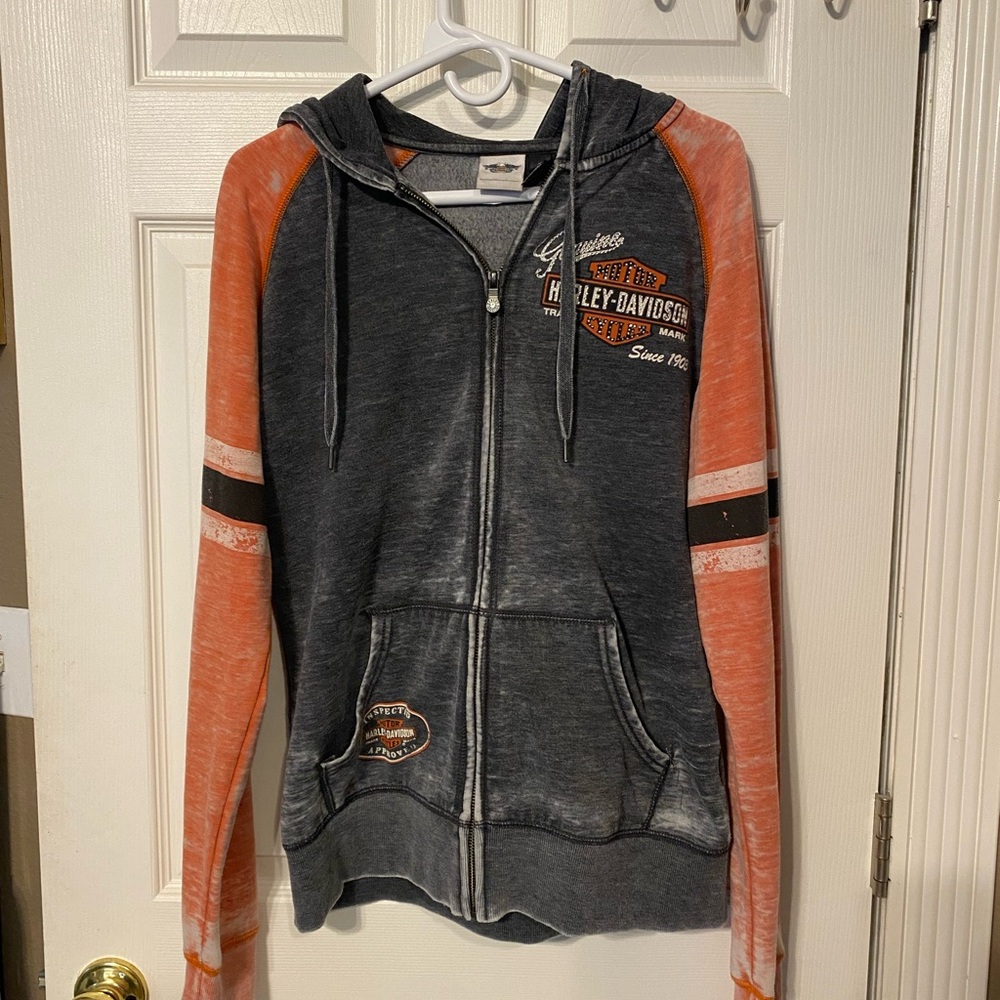 Harley-Davidson Charcoal and Burnt Orange Zip-Up